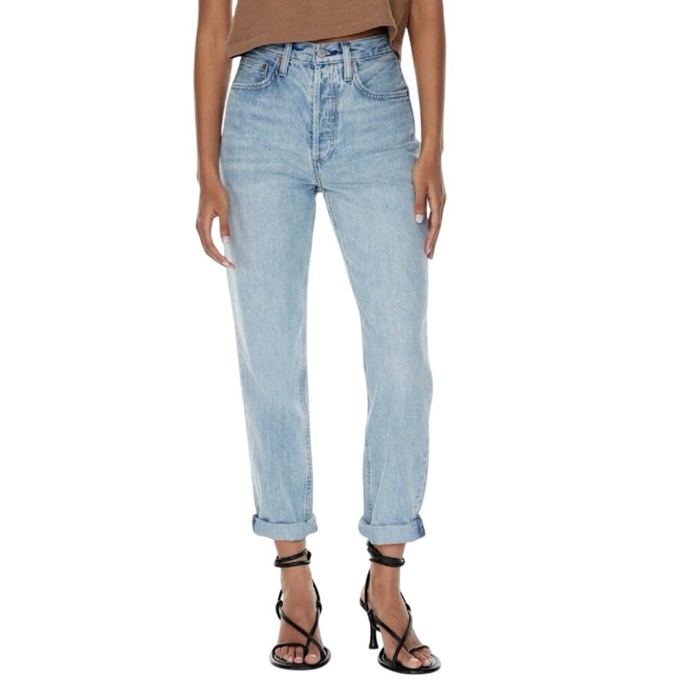 Aritzia Denim Forum The Boyfriend High Rise Loose Fit Jeans Button Fly Size 27